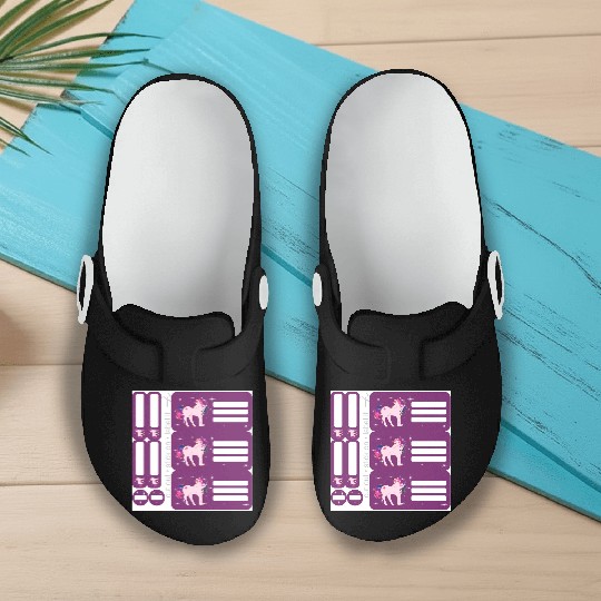 DIY Sticker Set - Fantasy Unicorn Purple - 9 Slip On Clogs