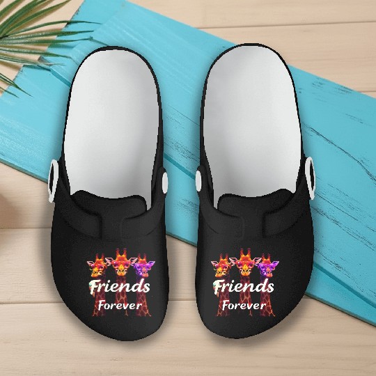 Three giraffes giraffe friends - a touch of fun an Slip On Clogs