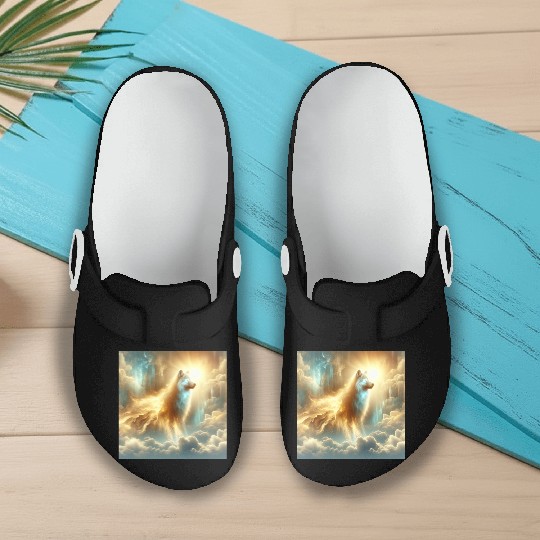 Ancestral Wolf Spirit Slip On Clogs