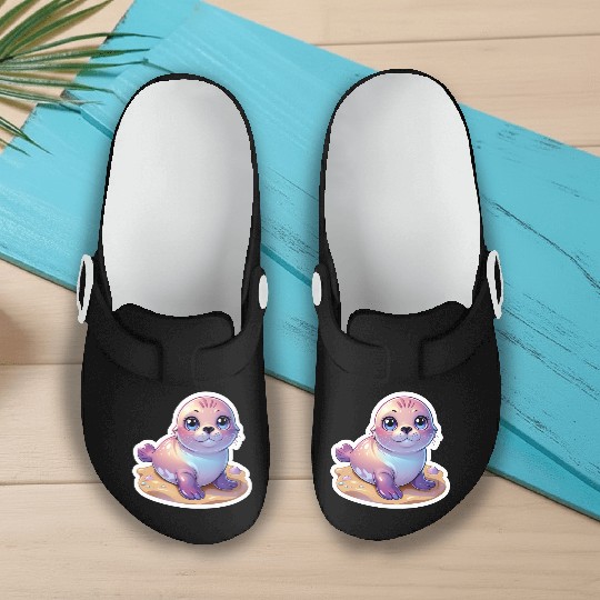 Adorable Seal Sticker Slip On Clogs