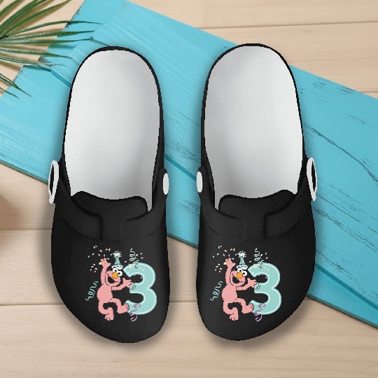 Sesame Street Birthday Design With Elmo 3 Years Slip On Clogs