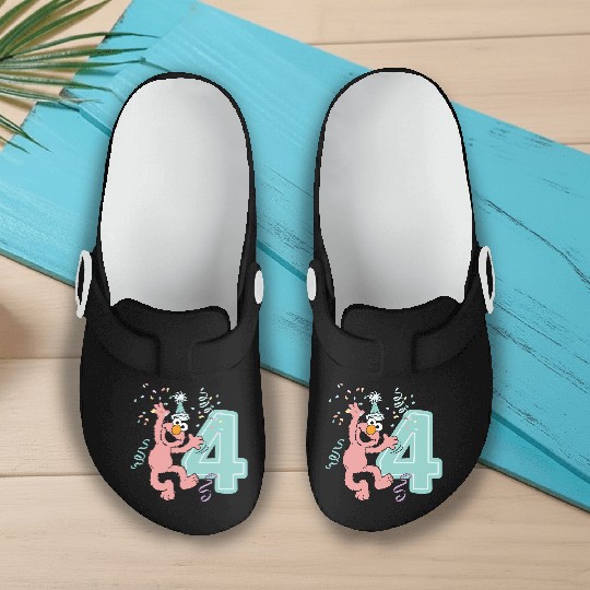 Sesame Street Birthday Design With Elmo 4 Years Slip On Clogs