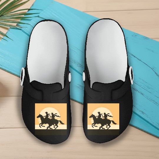 Wild West Cowboy Sunset Ride Slip On Clogs