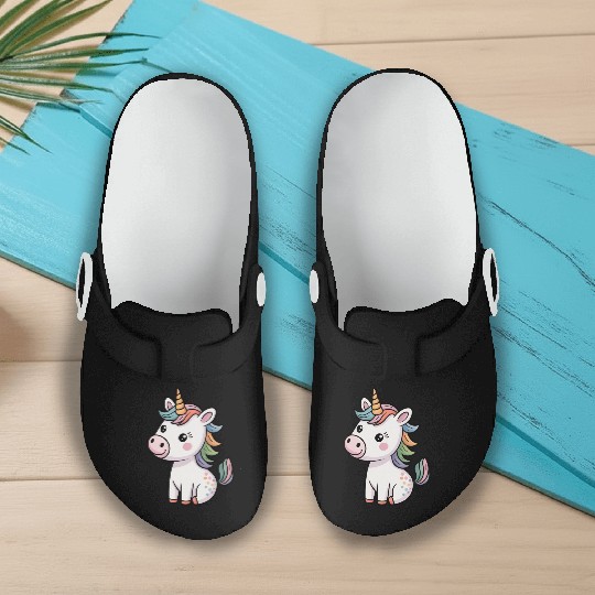 Believe in Magic – Cute Rainbow Unicorn Fantasy Slip On Clogs