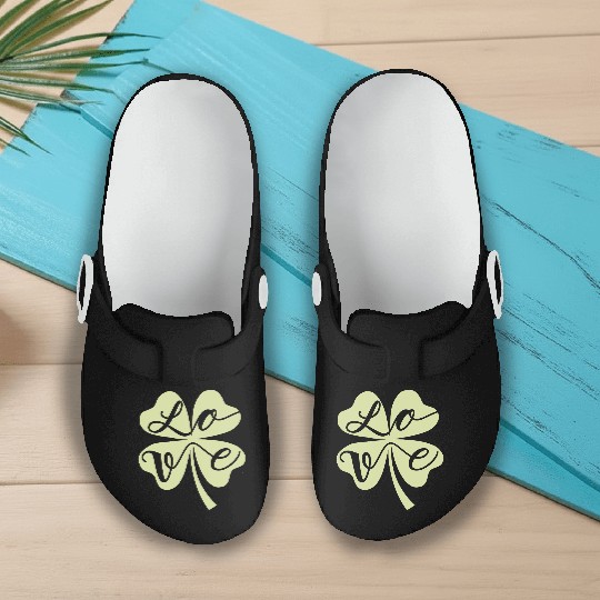 Lucky Love Four Leaf Clover Slip On Clogs