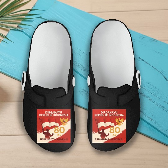 Indonesian Independence 80th Anniversary Slip On Clogs