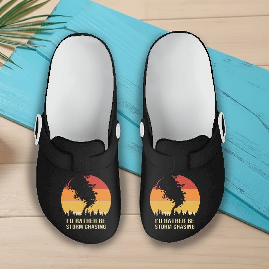 Storm Chaser Weather Lightning Slip On Clogs