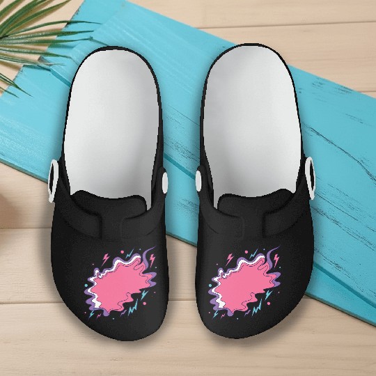 Vibrant Storm Cloud Illustration Slip On Clogs