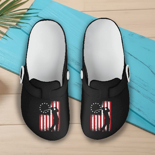 American Flag Golf USA Flag Slip On Clogs