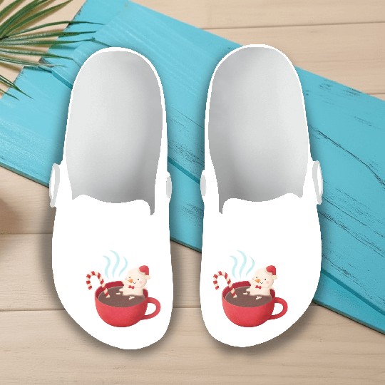 Cute Snowman in Hot Cocoa Slip On Clogs