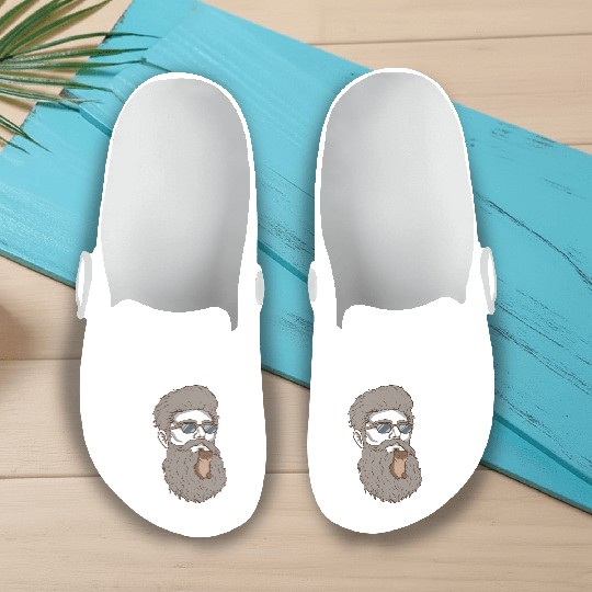 Beard Weasel Funny Beard Design Slip On Clogs