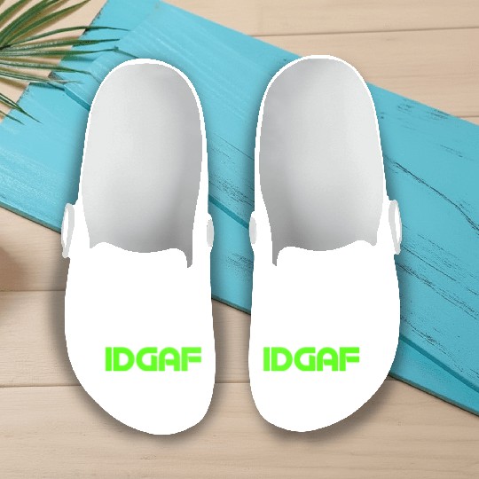 IDGAF (LIME GREEN PRINT) Slip On Clogs