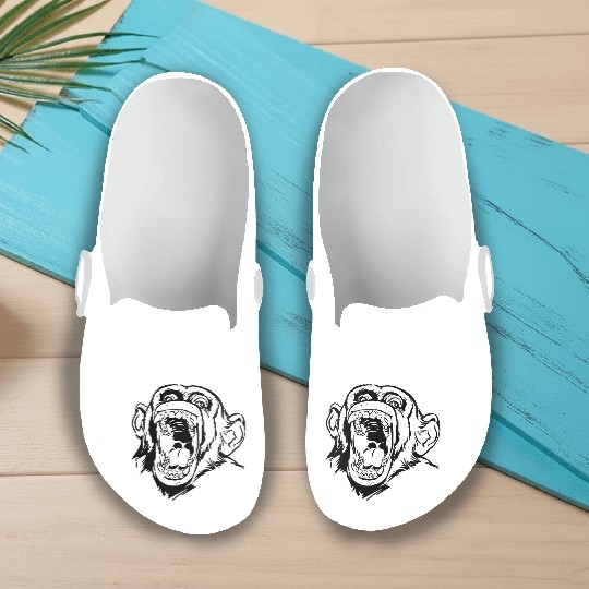 Angry monkey face Slip On Clogs