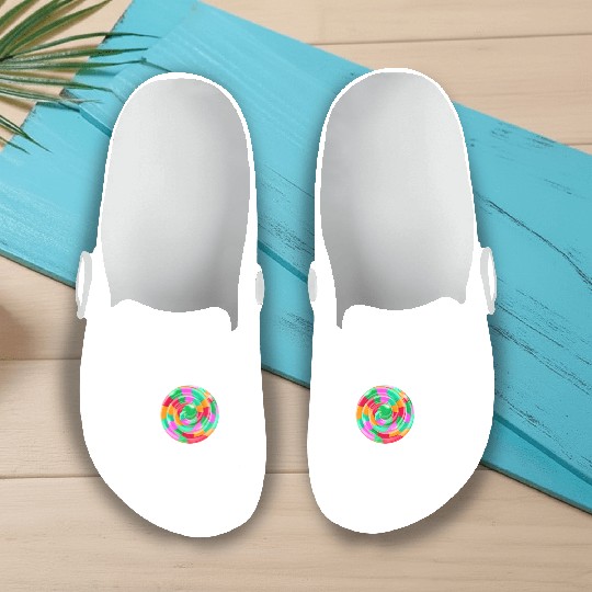 Lollipop Stick Swirl Sweet Candy Slip On Clogs