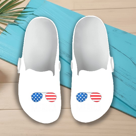 4th of July Merica Slip On Clogs USA American Pride