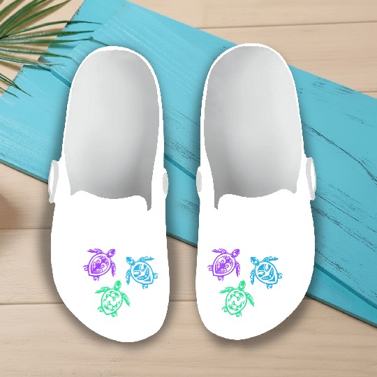 Maori Three Turtles Group Tattoo Gift Idea Slip On Clogs