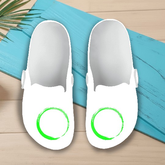 Circle Design Green Slip On Clogs