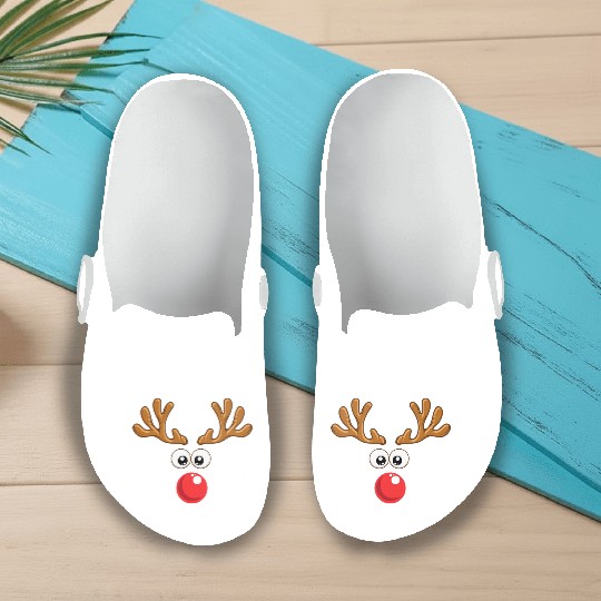 Christmas Rudolph reindeer winter nature gift Slip On Clogs