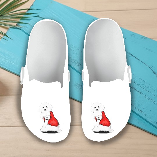 Bichon frise I Love Mom Tattoo Slip On Clogs