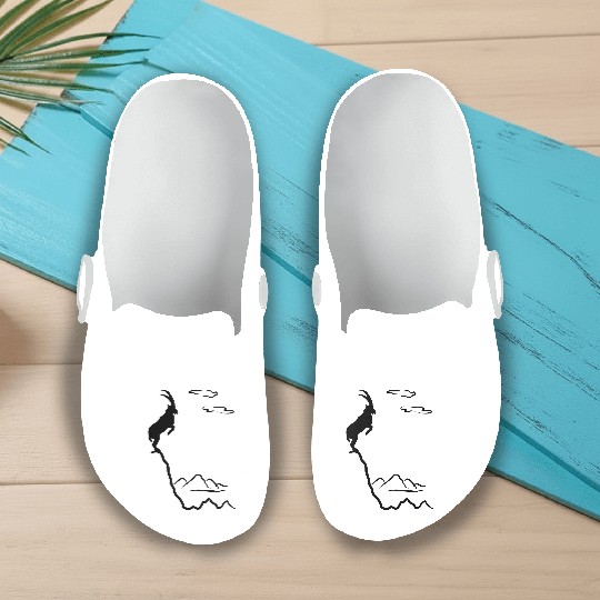 Mountain ibex, mountain goat Slip On Clogs