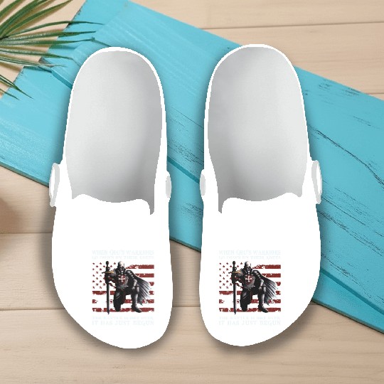 When God'S Warriors Go Down On Their Knees Knight Slip On Clogs