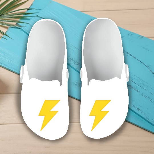 yellow lightning bolt Slip On Clogs