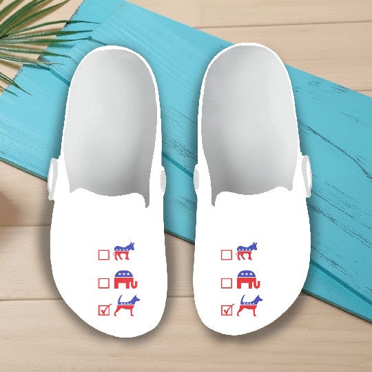 Republican Dog Voting Ballot Paper Democrat Slip On Clogs