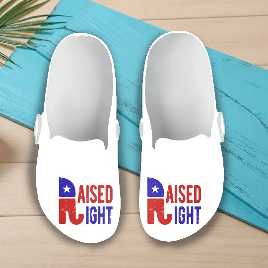 Raised Right Proud Republican Elephant Logo Usa Slip On Clogs