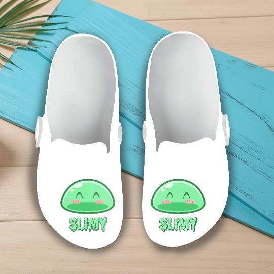 Cute Green Dungeon Slime Monster Weird Anime Slip On Clogs