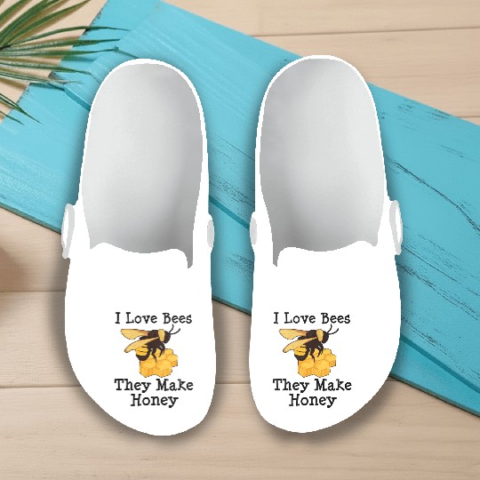 I Love Bees Honey Bee Beekeeping Beekeeper Slip On Clogs