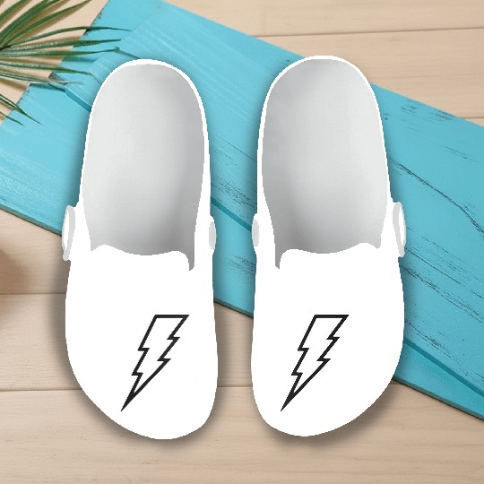 lightning, lightning bolt, bolt of light, flashing Slip On Clogs
