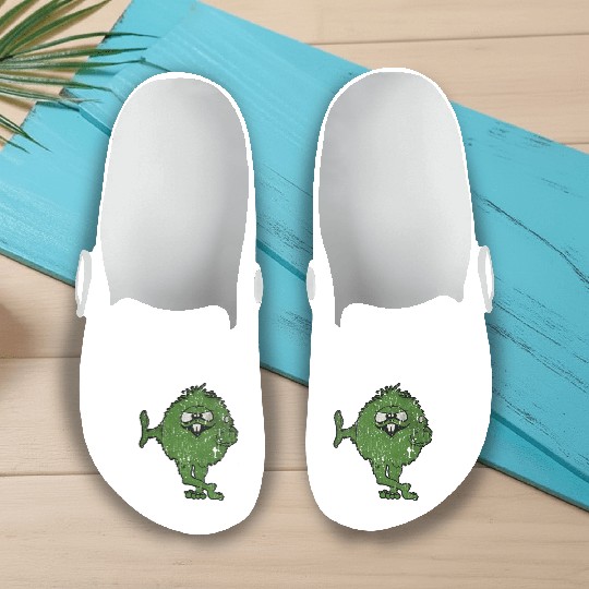 Green Monster Middle Finger 1975 Vintage Slip On Clogs