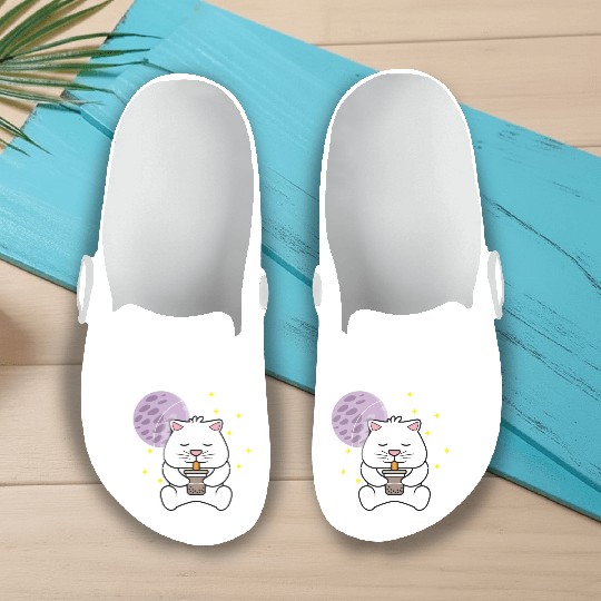 Kawaii Cat Space Pet Lover Gift Slip On Clogs