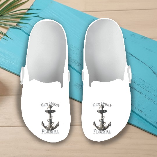 Key West Florida Nautical Anchor Sailing Slip On Clogs