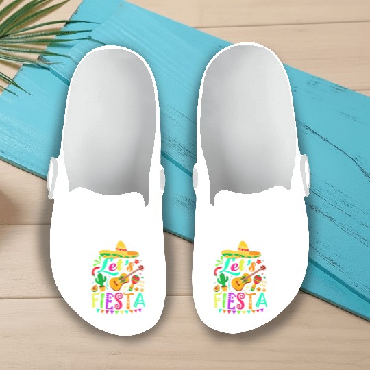 Cinco De Mayo Mexican Guitar Cactus Slip On Clogs