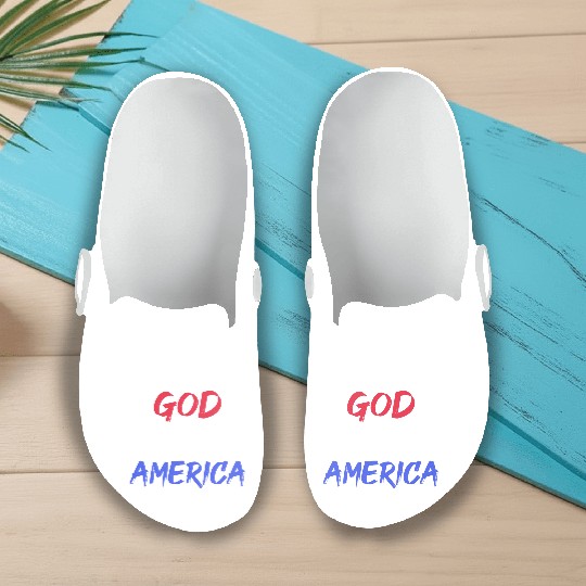 Patriotic USA God Bless America Slip On Clogs