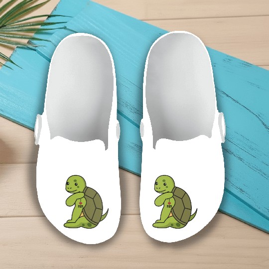 I Love Mom Tattoo Turtle Slip On Clogs