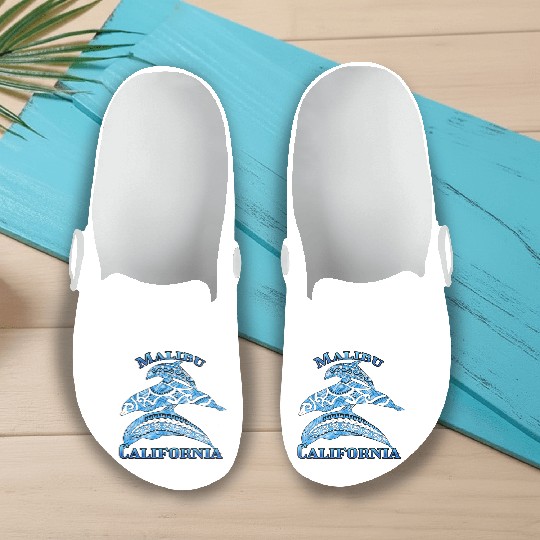 Malibu California Vacation Tribal Dolphins Slip On Clogs