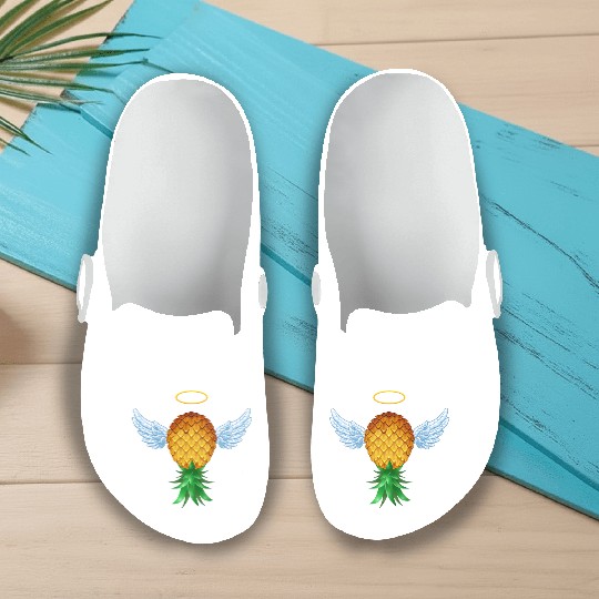 Cute Swinger Upside Down Pineapple Angel Wings Slip On Clogs