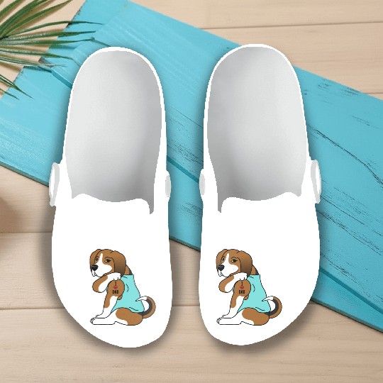 I Love Dad Basset Hound Slip On Clogs