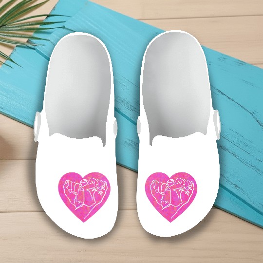 Hands gesture in heart shape girly Slip On Clogs