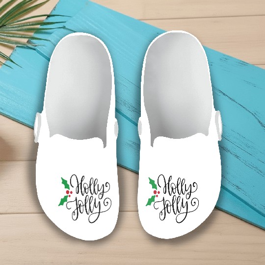 Holly Jolly Mistletoe Holiday Slip On Clogs