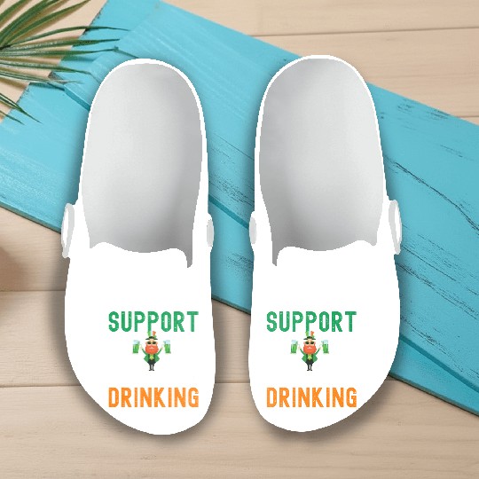 Support Day Drinking St Patrick's Day Slip On Clogs