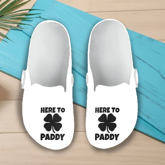 Here To Paddy Fun Irish Clover Party Slip On Clogs
