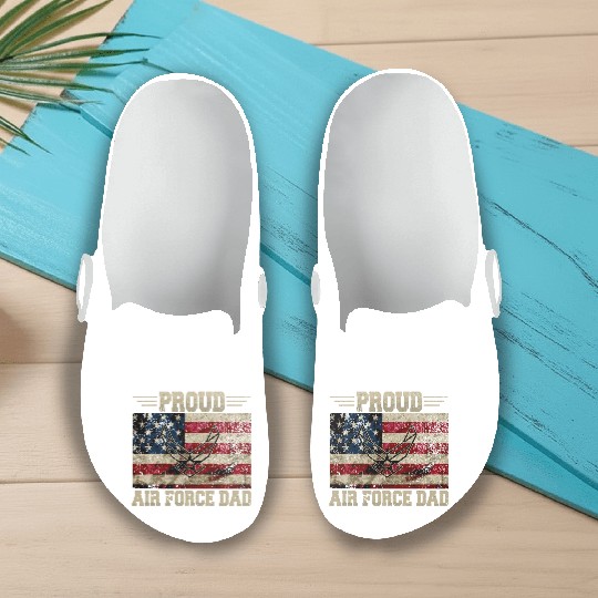 Proud Air Force Dad Veteran Us Flag Slip On Clogs