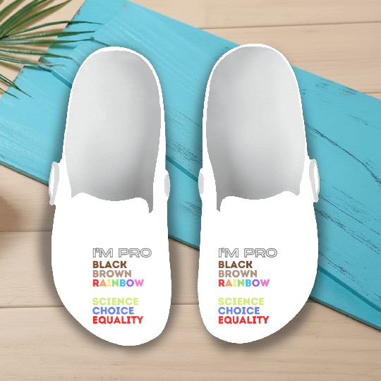 black brown rainbow facts science choice equality Slip On Clogs