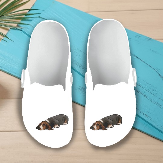Basset Hound Dog Slip On Clogs