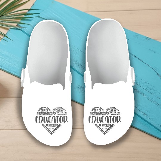 Educator Teacher appreciation subway art Slip On Clogs