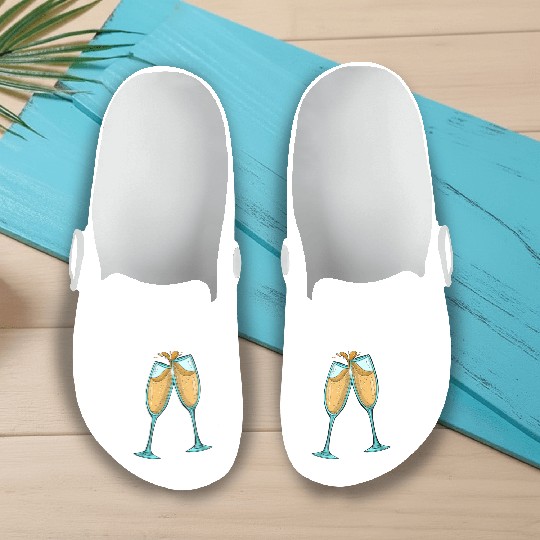 Champagne Glasses / Cheers Slip On Clogs