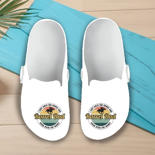 Barrel Racer Racing Horse Riding Dad Fathers day Slip On Clogs